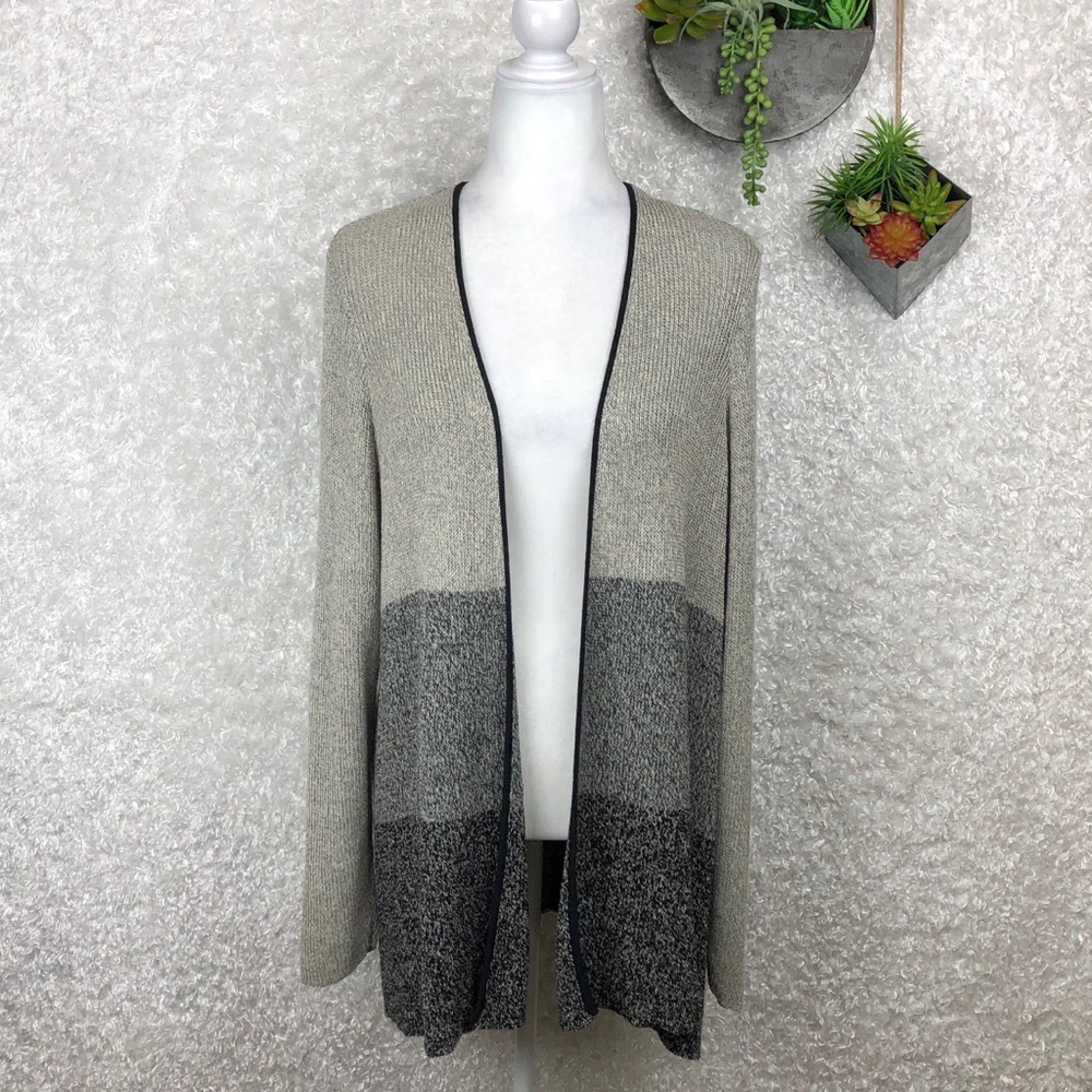 Eileen Fisher Italian Yarn Color Block Cardigan - Picture 1 of 7